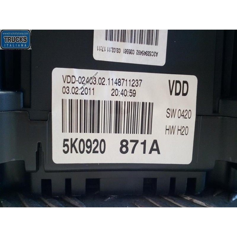 VOLKSWAGEN INSTRUMENT PANEL VOLKSWAGEN Golf 6 2008>2012 used