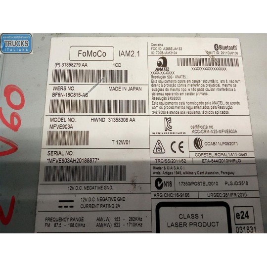 AUTORADIO VOLVO V60 2010>2013 usato