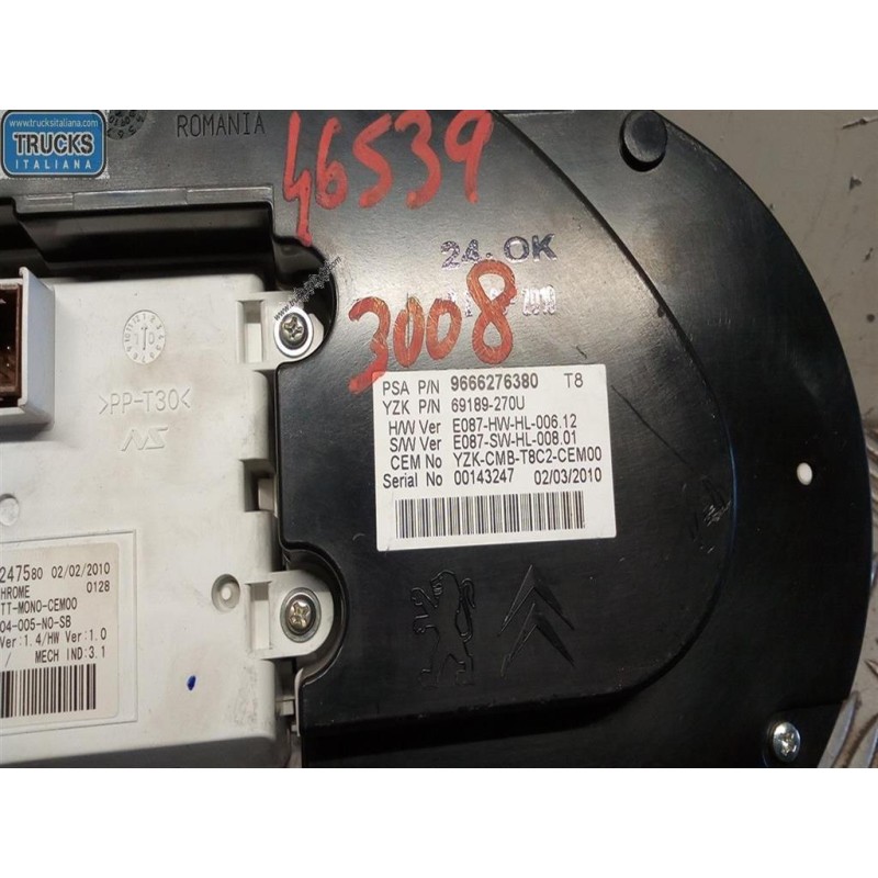 PEUGEOT QUADRO STRUMENTI PEUGEOT 3008 2009> usato