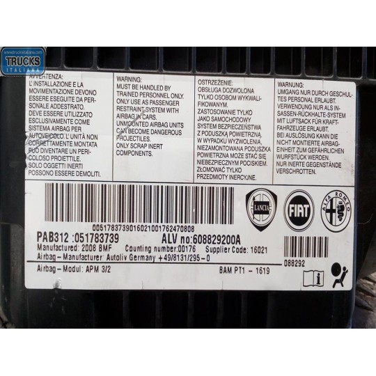 PASSENGER AIR BAG  FIAT F.500 2007>2015 used