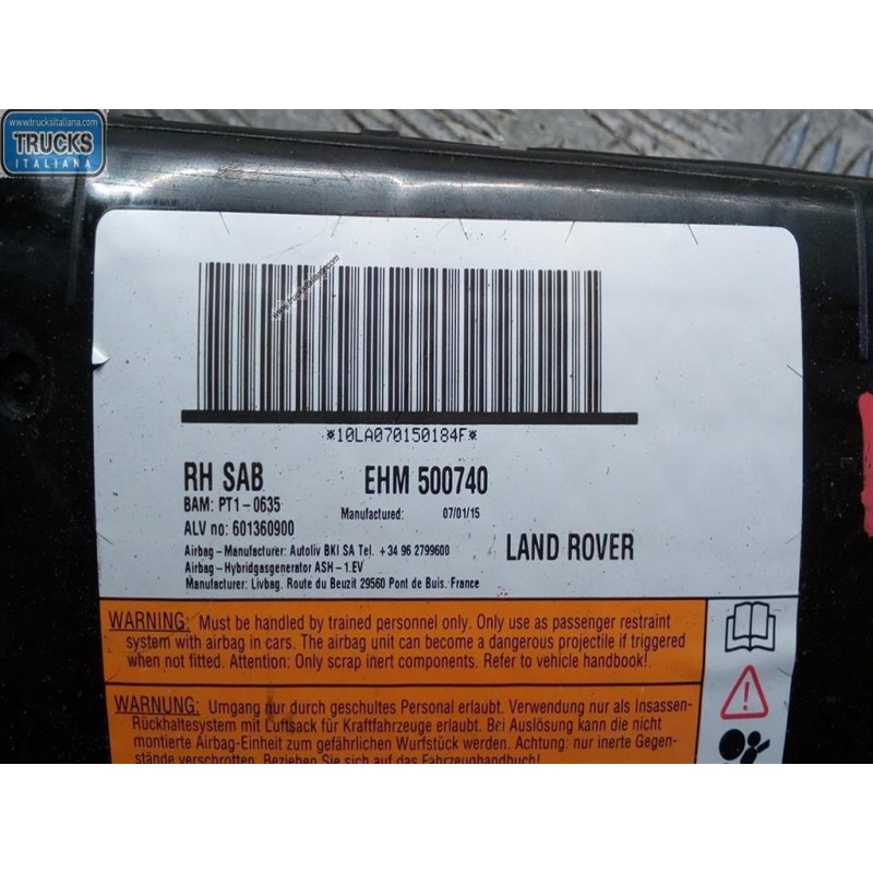 LAND ROVER CURTAIN AIRBAG RIGHT  LAND ROVER Range Rover Sport 2005>2010 used