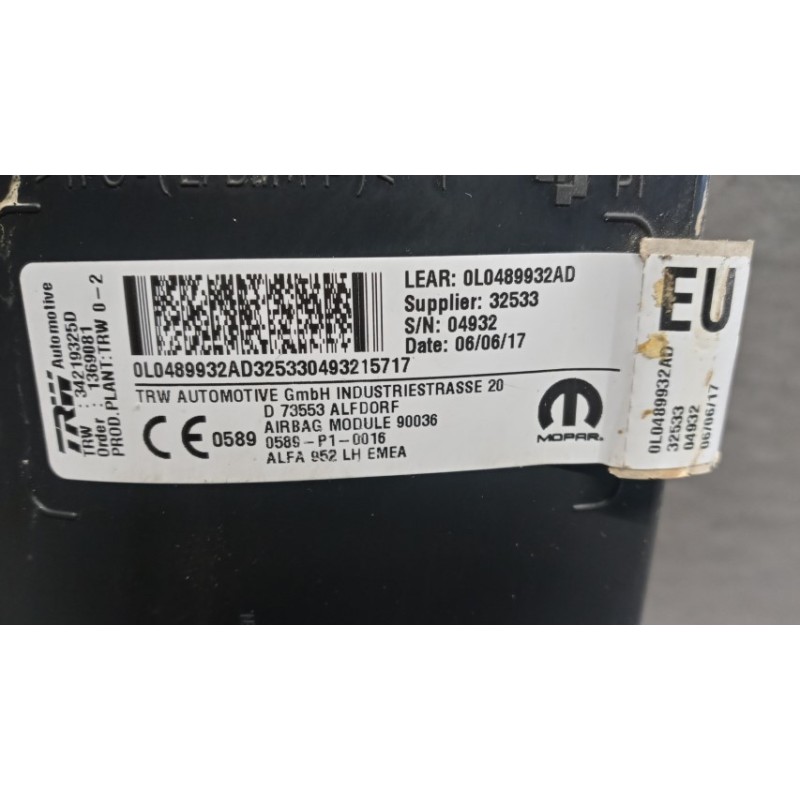 ALFA ROMEO AIR BAG LATERALE SINISTRO ALFA ROMEO Giulia 2015> usato