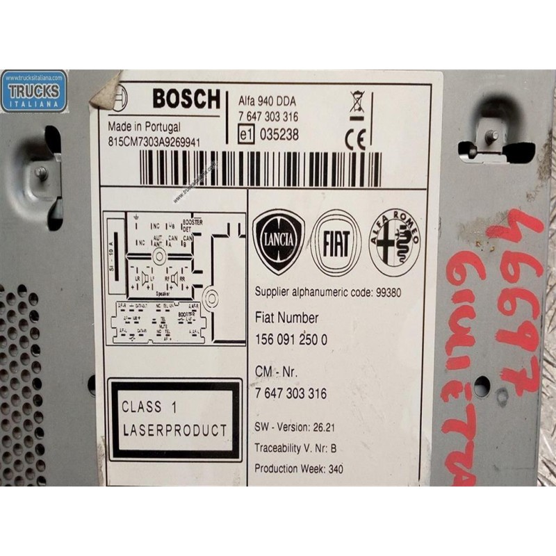 ALFA ROMEO AUTORADIO ALFA ROMEO Giulietta 2010>2016 usato