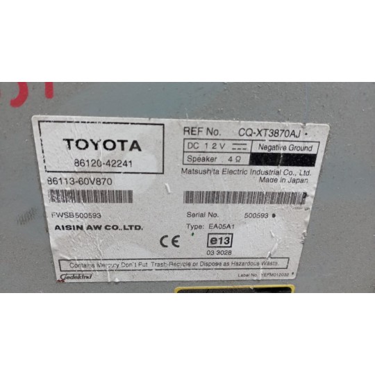 AUTORADIO TOYOTA Rav 4 2006>2010 usato