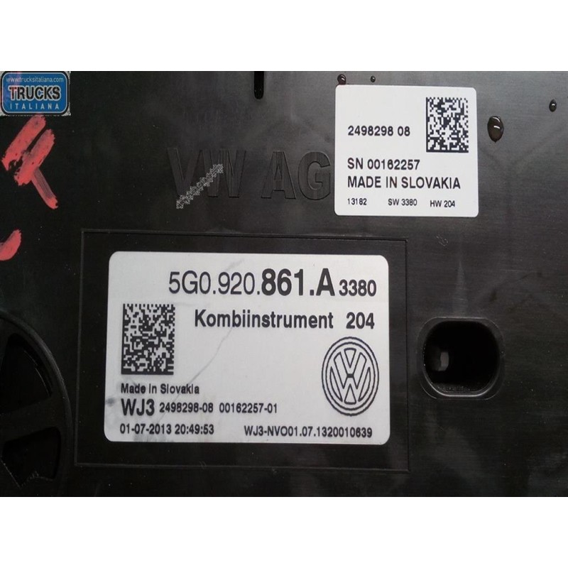 VOLKSWAGEN QUADRO STRUMENTI VOLKSWAGEN Golf 7 2012>2016 usato
