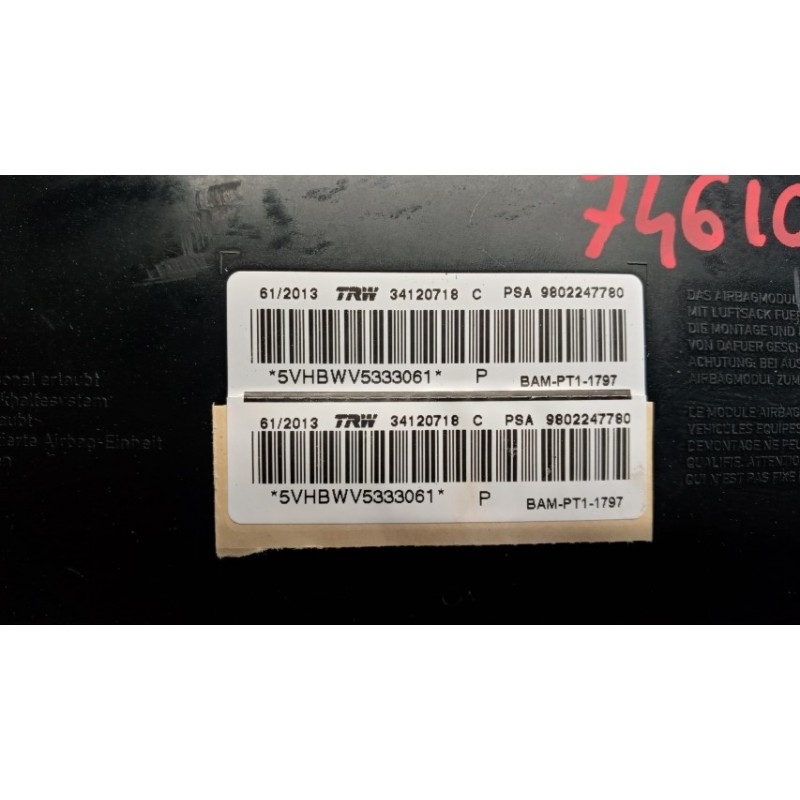 PEUGEOT AIR BAG LATERALE SINISTRO PEUGEOT 208 2012>2015 usato