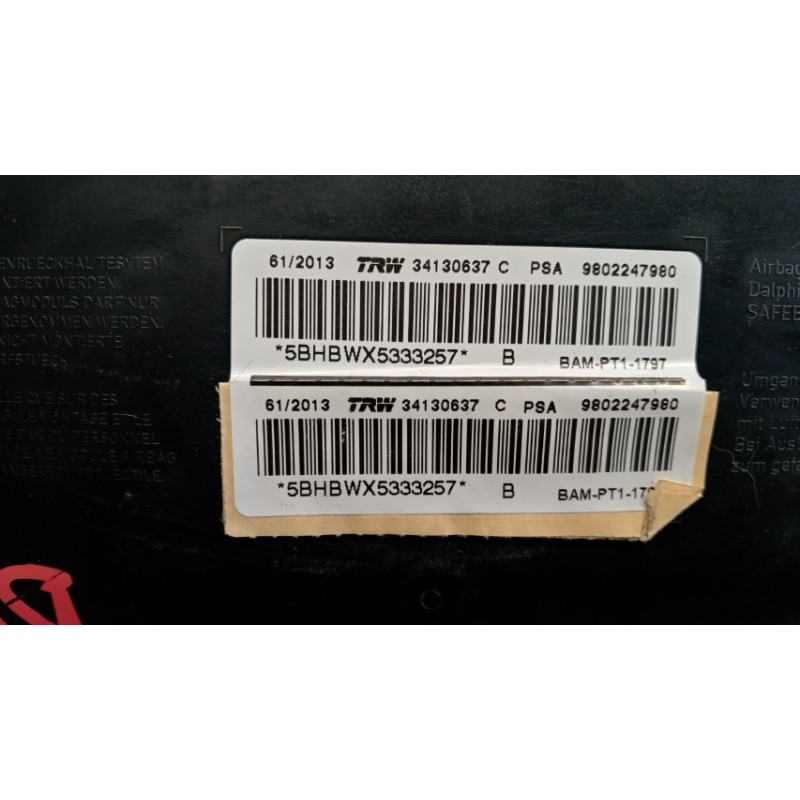 PEUGEOT AIR BAG LATERALE DESTRO PEUGEOT 208 2012>2015 usato