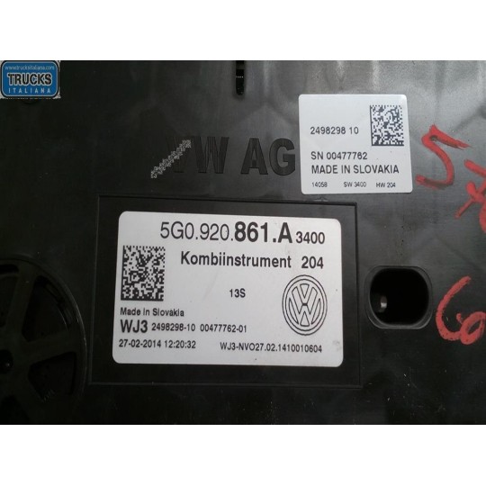 QUADRO STRUMENTI VOLKSWAGEN Golf 7 2012>2016 usato