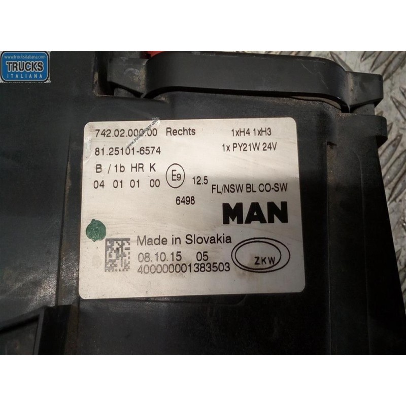 MAN RIGHT FOG LIGHT LAMP MAN TGM used
