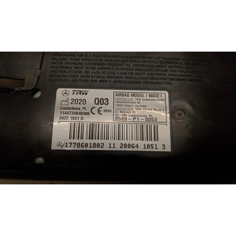 MERCEDES-BENZ AIR BAG LATERALE DESTRO MERCEDES-BENZ Classe A (W177) 2018> usato