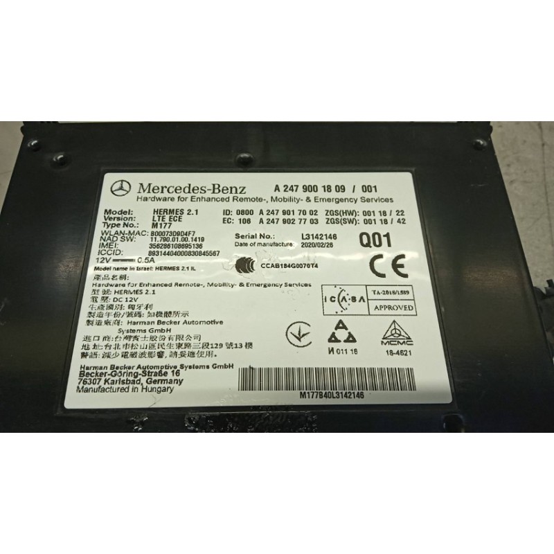 MERCEDES-BENZ CENTRALINE VARIE MERCEDES-BENZ Classe A (W177) 2018> usato