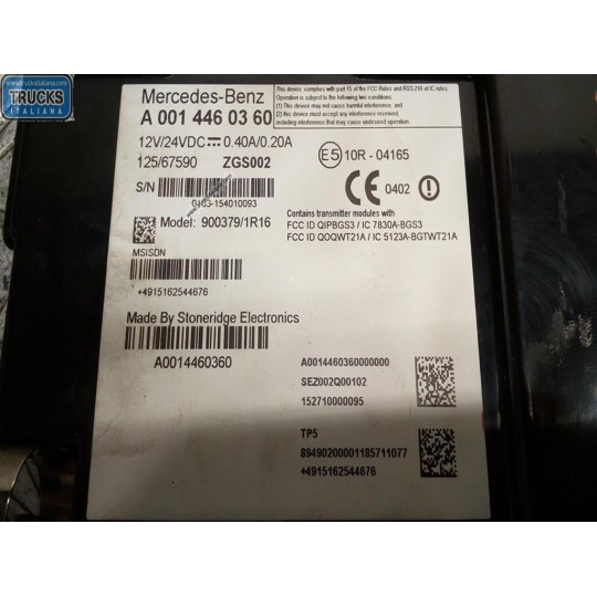 VARIOUS CONTROL UNITS D  MERCEDES-BENZ truck Actros euro 6 2014>2021 used