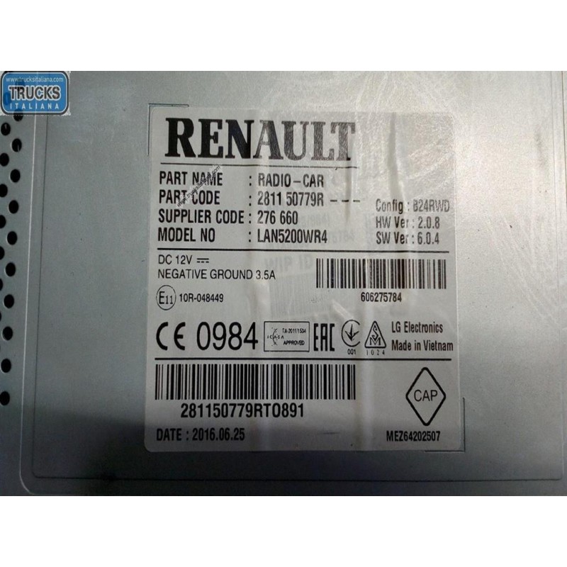 RENAULT van NAVIGAZIONE RENAULT van Trafic 2014>2019 usato