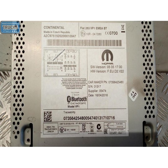 CAR RADIO FIAT Doblo' 2015> used