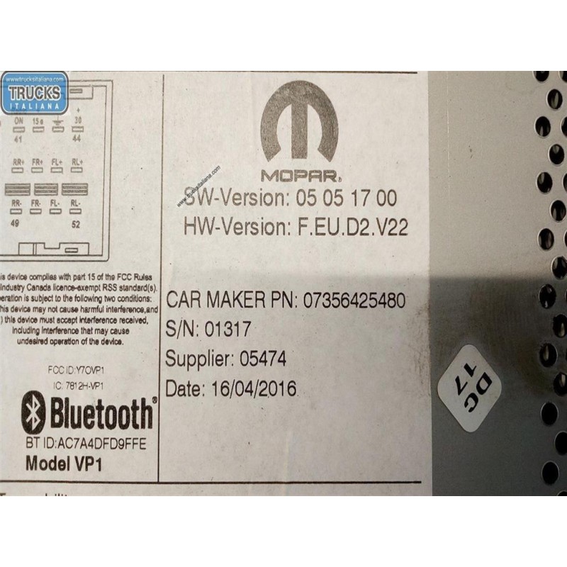 FIAT AUTORADIO FIAT Doblo' 2015> usato