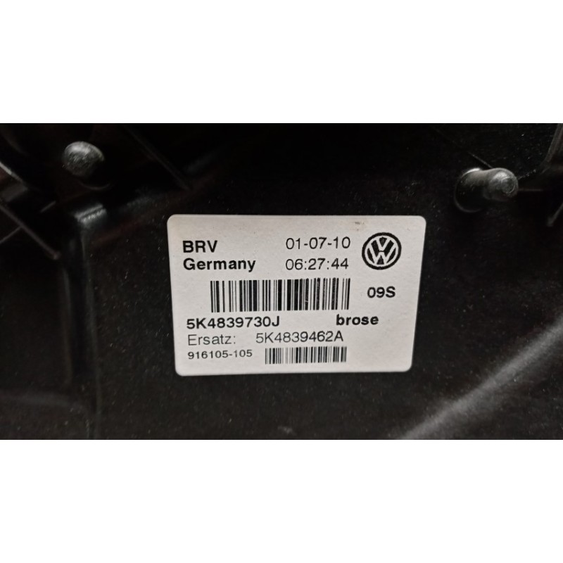 VOLKSWAGEN ALZA VETRI POSTERIORI DESTRO VOLKSWAGEN Golf 6 2008>2012 usato