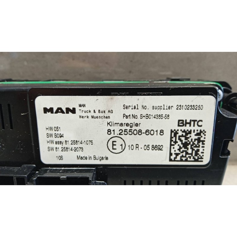 MAN CENTRALINA CLIMATIZZATORE MAN TGX euro 6 usato