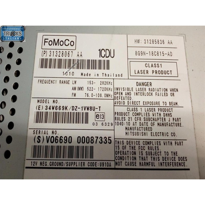 VOLVO AUTORADIO VOLVO V70 2007>2011 usato