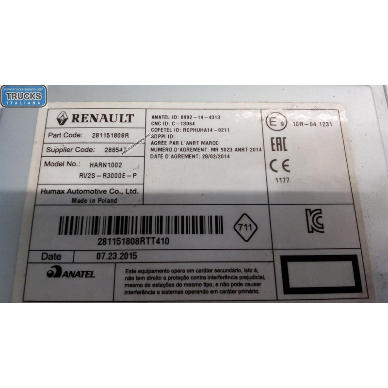 RENAULT van AUTORADIO RENAULT van Master 2014>2019 usato