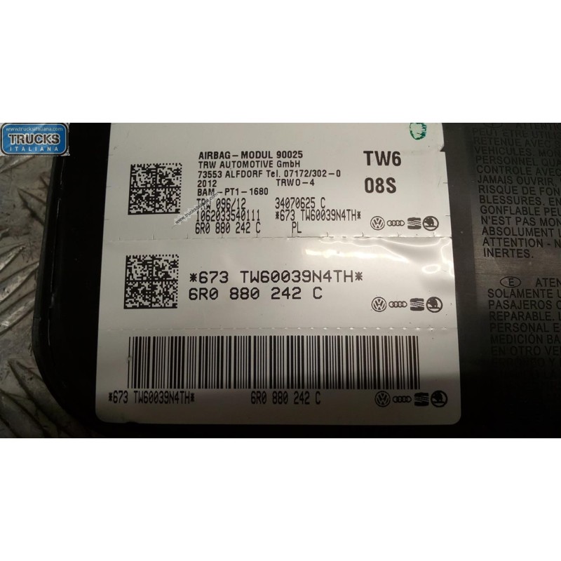 VOLKSWAGEN AIR BAG LATERALE DESTRO VOLKSWAGEN Polo 2009>2014 usato