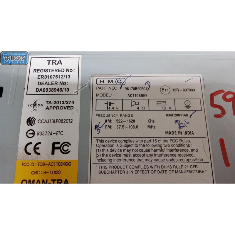 HYUNDAI AUTORADIO HYUNDAI i10 2013>2016 usato