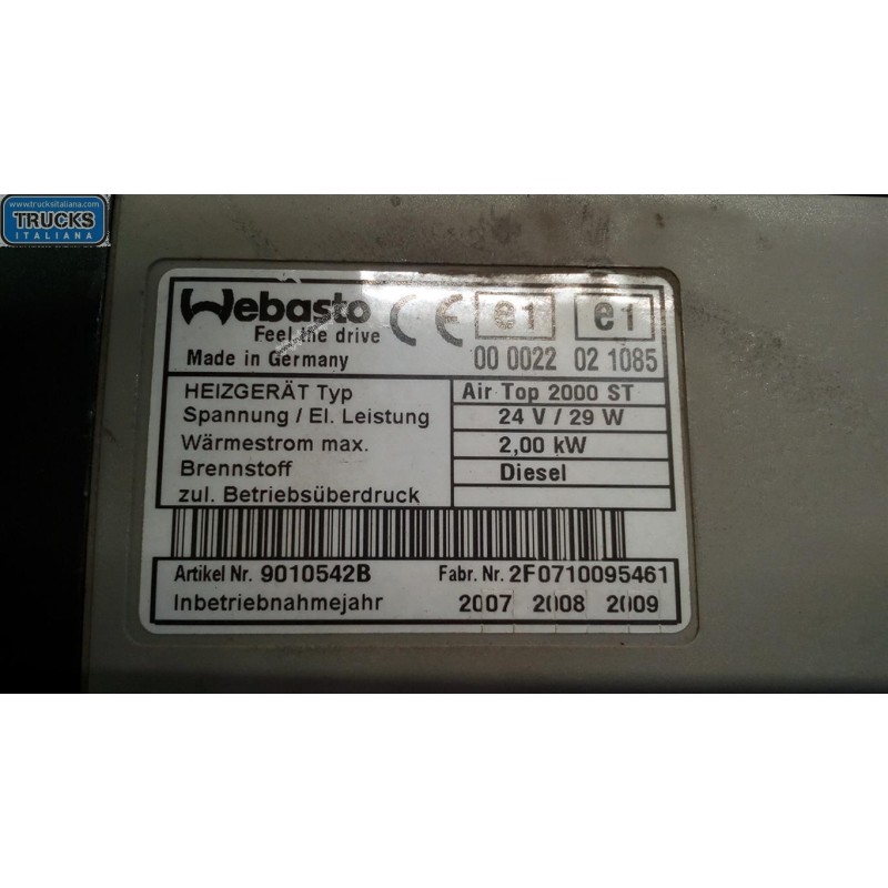 MERCEDES-BENZ truck WEBASTO MERCEDES-BENZ truck Actros euro 5 2008>2013 usato