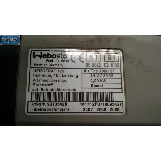 WEBASTO MERCEDES-BENZ truck Actros euro 5 2008>2013 usato
