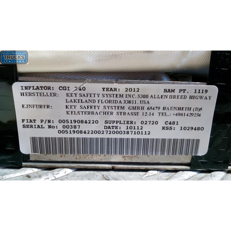 LANCIA RIGHT ROOF AIR BAG LANCIA Ypsilon 2011>2015 used