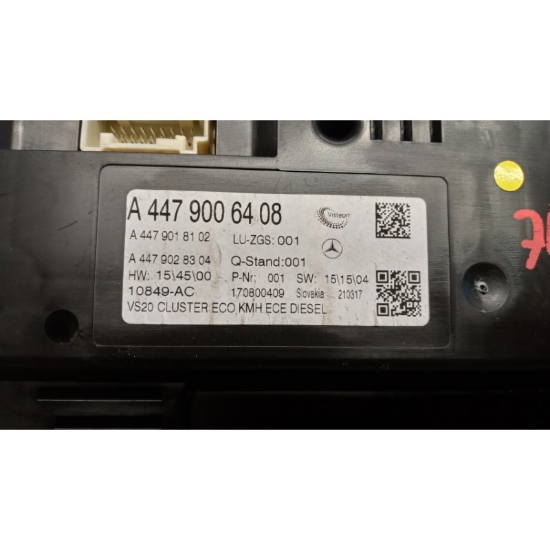 MERCEDES-BENZ van INSTRUMENT PANEL MERCEDES-BENZ van Vito-V (W447) 2014>2019 used