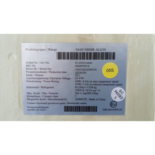 REFRIGERATOR  MAN TGX euro 6 used