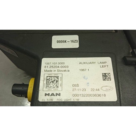 LEFT FOG LIGHT LAMP MAN TGX euro 6 used