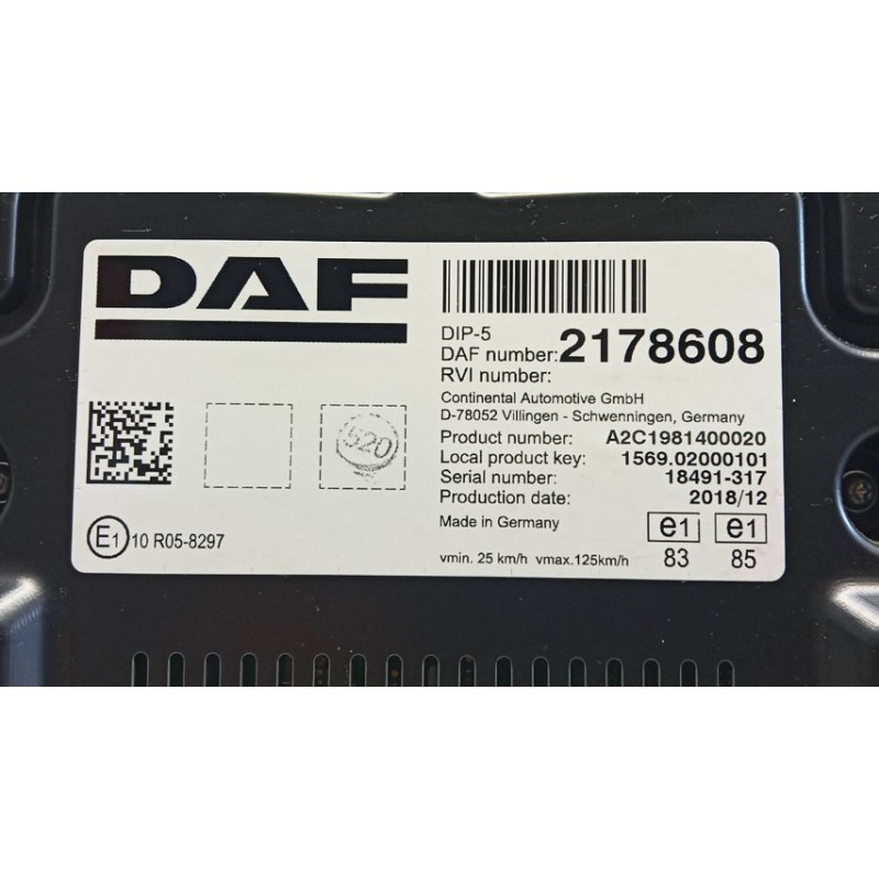 DAF INSTRUMENT PANEL DAF XF106 used