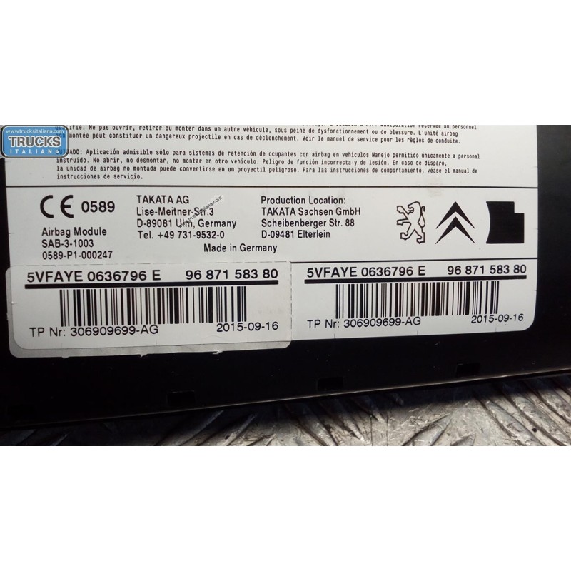 CITROEN AIR BAG LATERALE SINISTRO CITROEN DS4 2015> usato