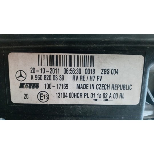 RIGHT HEADLIGHT MERCEDES-BENZ truck Actros euro 5 2008>2013 used