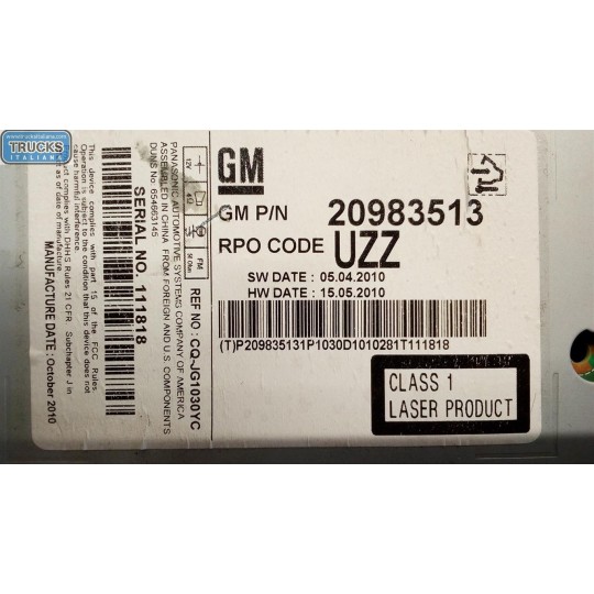 CARICATORE CD CHEVROLET Orlando 2011>2018 usato