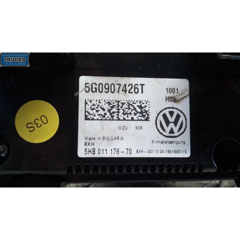 VOLKSWAGEN AC CONTROL UNIT VOLKSWAGEN Golf 7 2012>2016 used