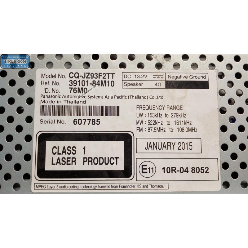 SUZUKI CAR RADIO SUZUKI Celerio 2014> used