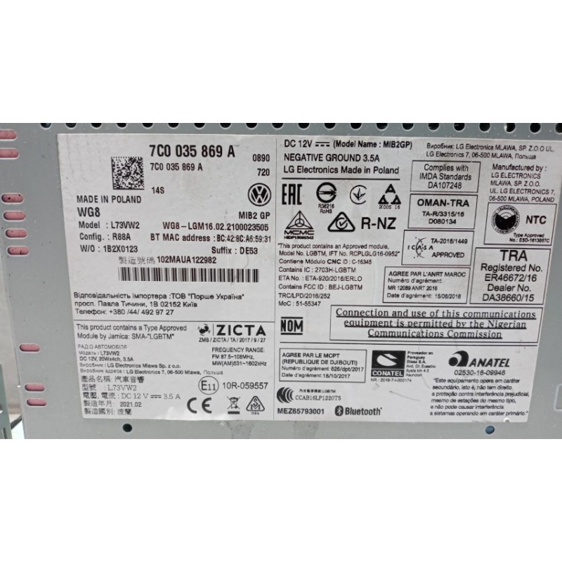 MAN CAR RADIO MAN TGE used