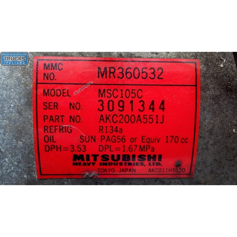 MITSUBISHI COMPRESSORE ARIA CONDIZIONATA MITSUBISHI Pajero Sport 1997>1999 usato
