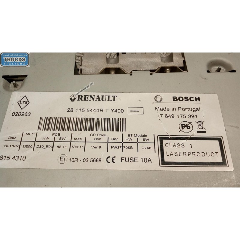 RENAULT van CAR RADIO RENAULT van Master 2010>2014 used