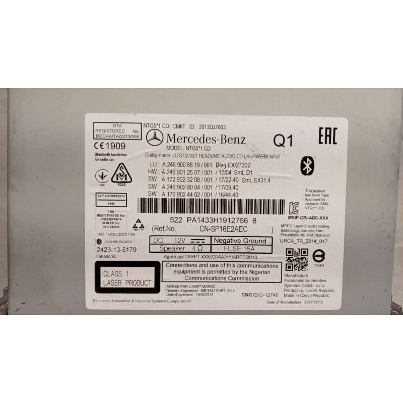 MERCEDES-BENZ CAR RADIO MERCEDES-BENZ Classe CLA (C117) 2016>2019 used