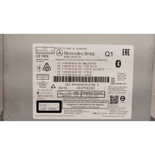 CAR RADIO MERCEDES-BENZ Classe CLA (C117) 2016>2019 used