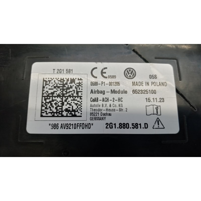 VOLKSWAGEN CURTAIN AIRBAG LEFT VOLKSWAGEN Polo 2021> used