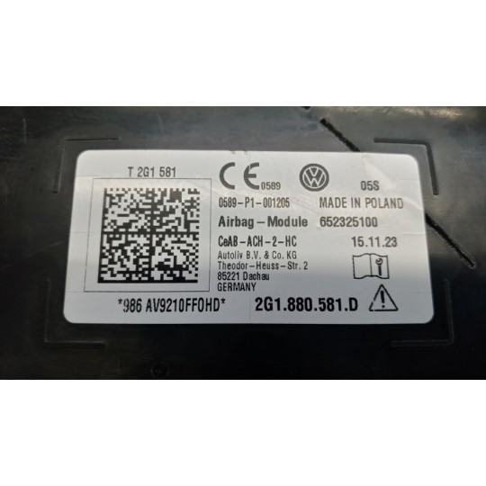 AIR BAG LATERALE SINISTRO VOLKSWAGEN Polo 2021> usato