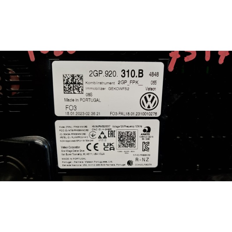 VOLKSWAGEN INSTRUMENT PANEL VOLKSWAGEN Polo 2021> used