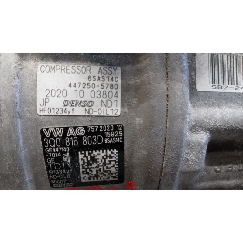 VOLKSWAGEN AIR CONDITIONER COMPRESSOR VOLKSWAGEN Polo 2017>2021 used