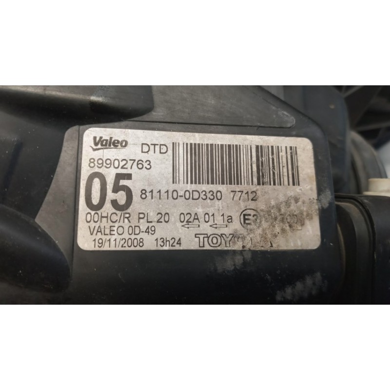 TOYOTA RIGHT HEADLIGHT TOYOTA Yaris 2008>2011 used