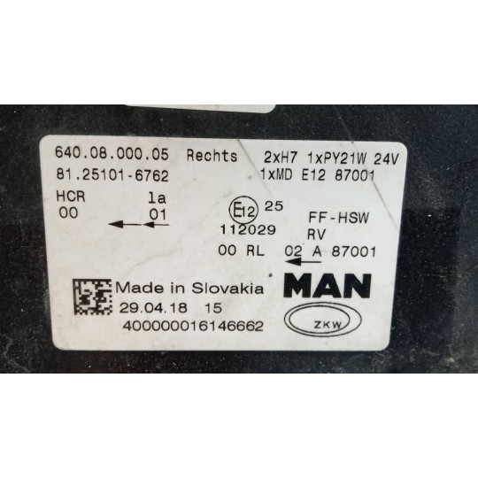 RIGHT HEADLIGHT MAN TGX euro 6 used