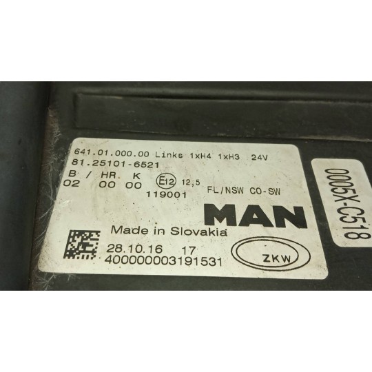 LEFT FOG LIGHT LAMP MAN TGX euro 6 used