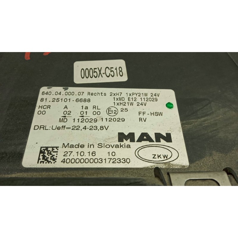 MAN FARO ANTERIORE DESTRO MAN TGX euro 6 usato